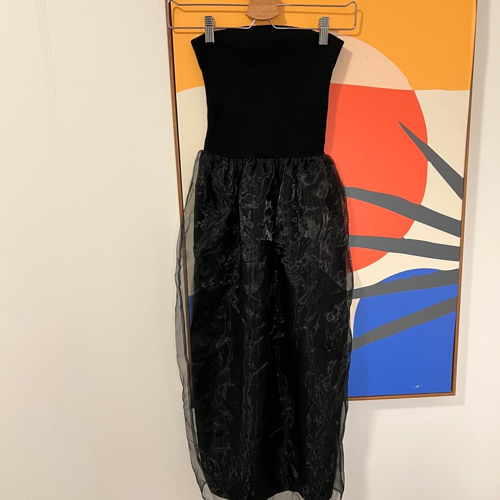 Knit Tube top cocktail Dress in black - Picture 3 of 9
